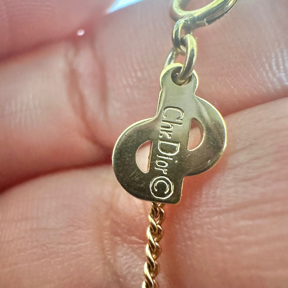 Vintage Christian Dior CD Logo Gold Chain Necklace Designer Jewelry - Picture 5 of 9
